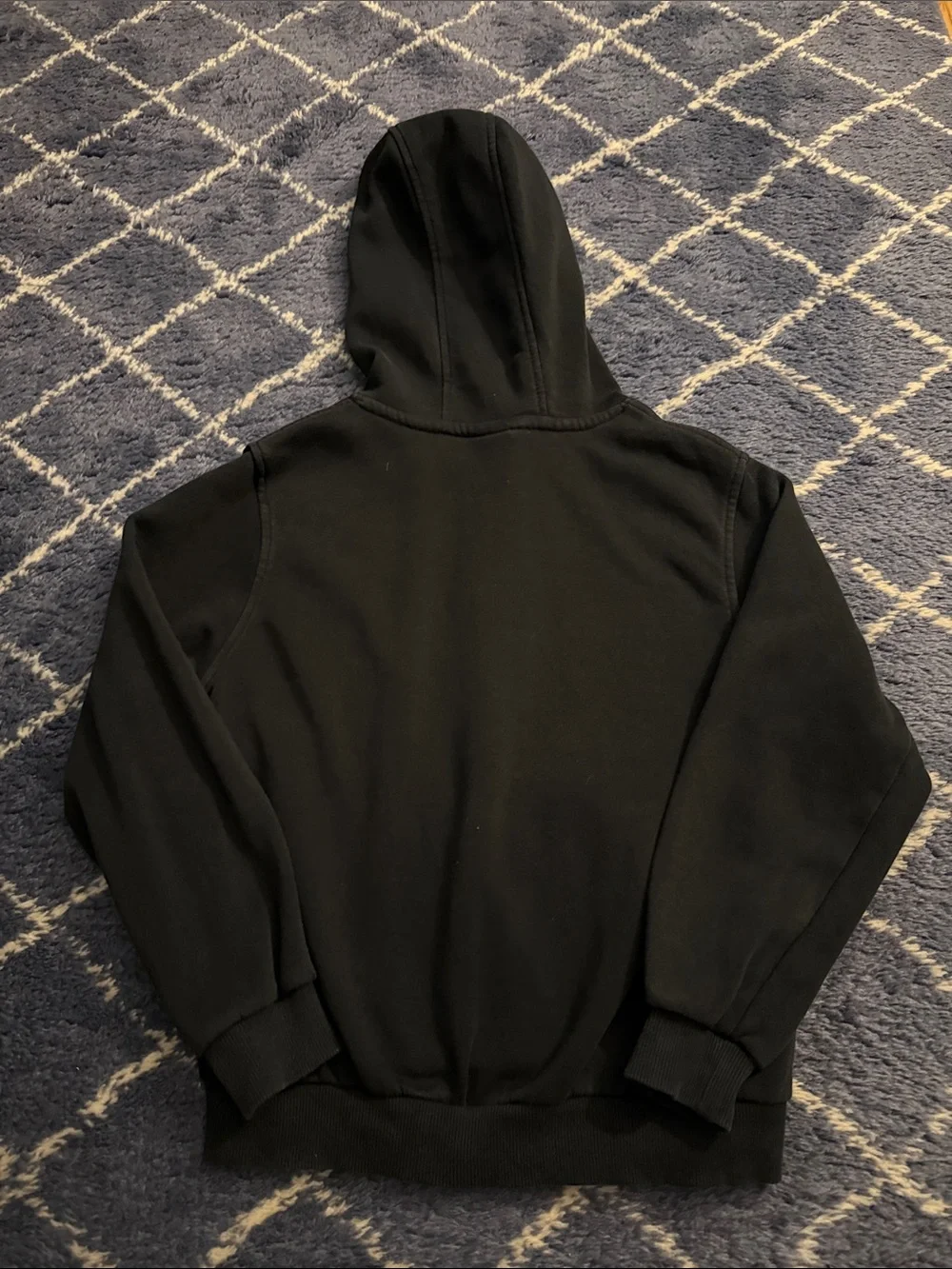 Kids Nike Black Pullover Hoodie with White Swoosh - size medium